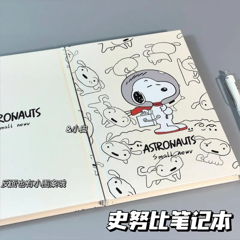 Snoopy Hard Shell Notebook Anime Cartoon Ins Student Stationery Notebook Memo Diary Classroom Notebook Girls Gift