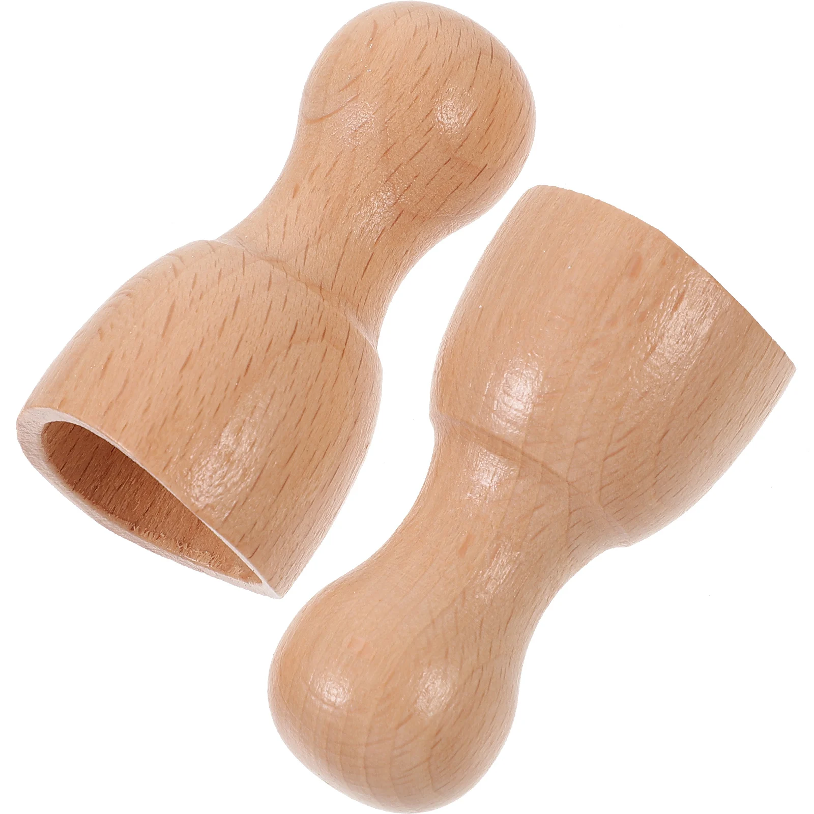 

2pcs Massage Cups Wood Body Massager Compact Smooth Non Slip Handle Shoulder Back Head Neck Feet Muscle Relaxation Guasha Tool