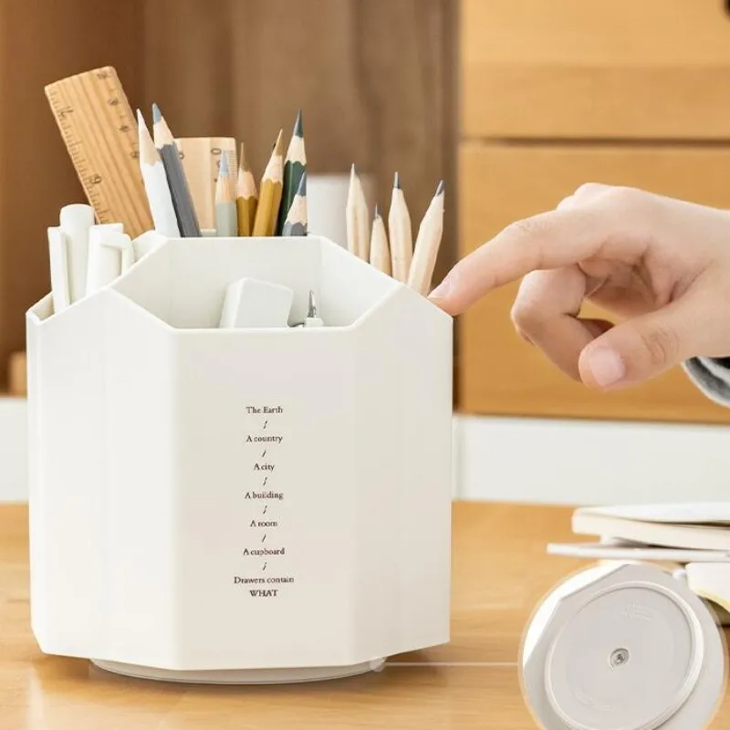 Personalized Creative Desk Pen Case Rotation Multi-function Large-capacity Desktop Storage Box for Student Office Pen Holders