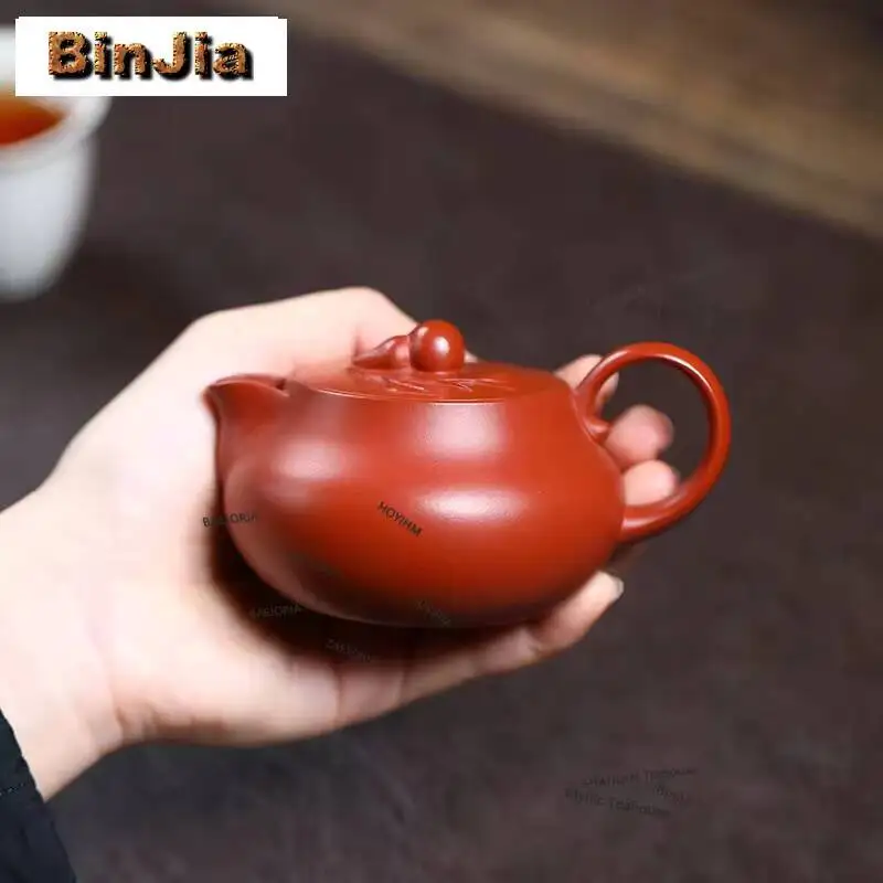 120ml Retro Yixing Purple Clay Teapots Handmade Hand Grab Pot Raw Ore Zhu Mud Kettle With Filter Zisha Tea Set Ornaments Craft