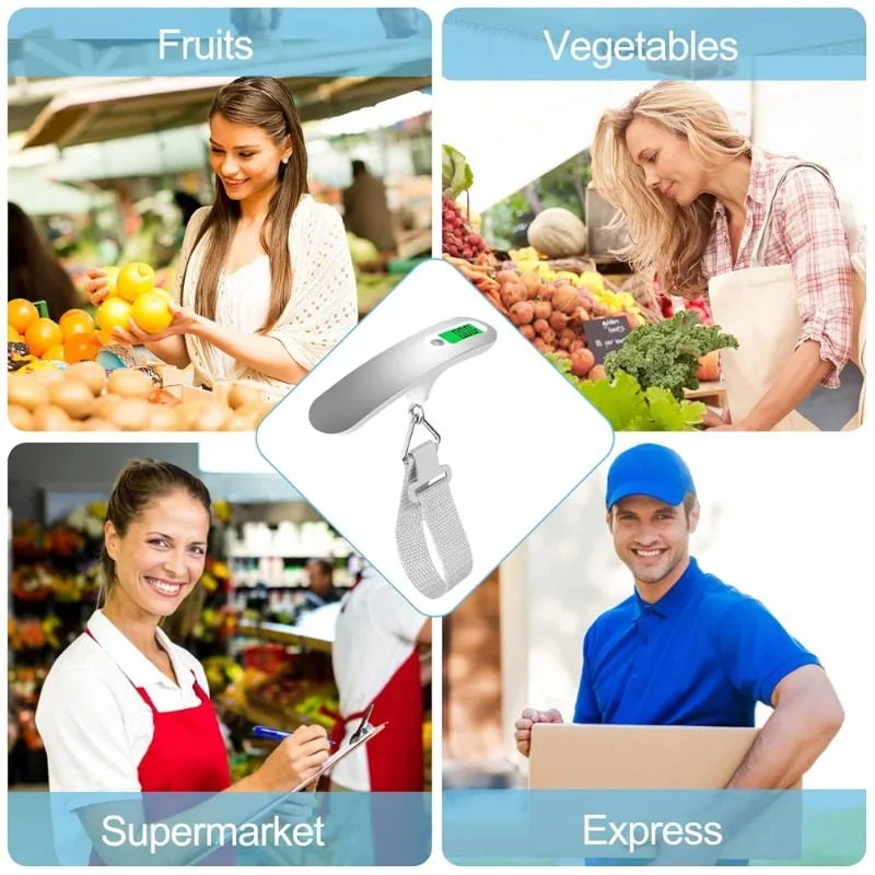 ​ ​ ميزان الأمتعة الرقمي - أداة وزن السفر للجيب الإلكتروني بشاشة LCD ​ ​