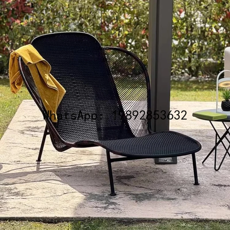 outdoor recliner patio sunbathing recliner rope leisure chair garden rattan table and chairs