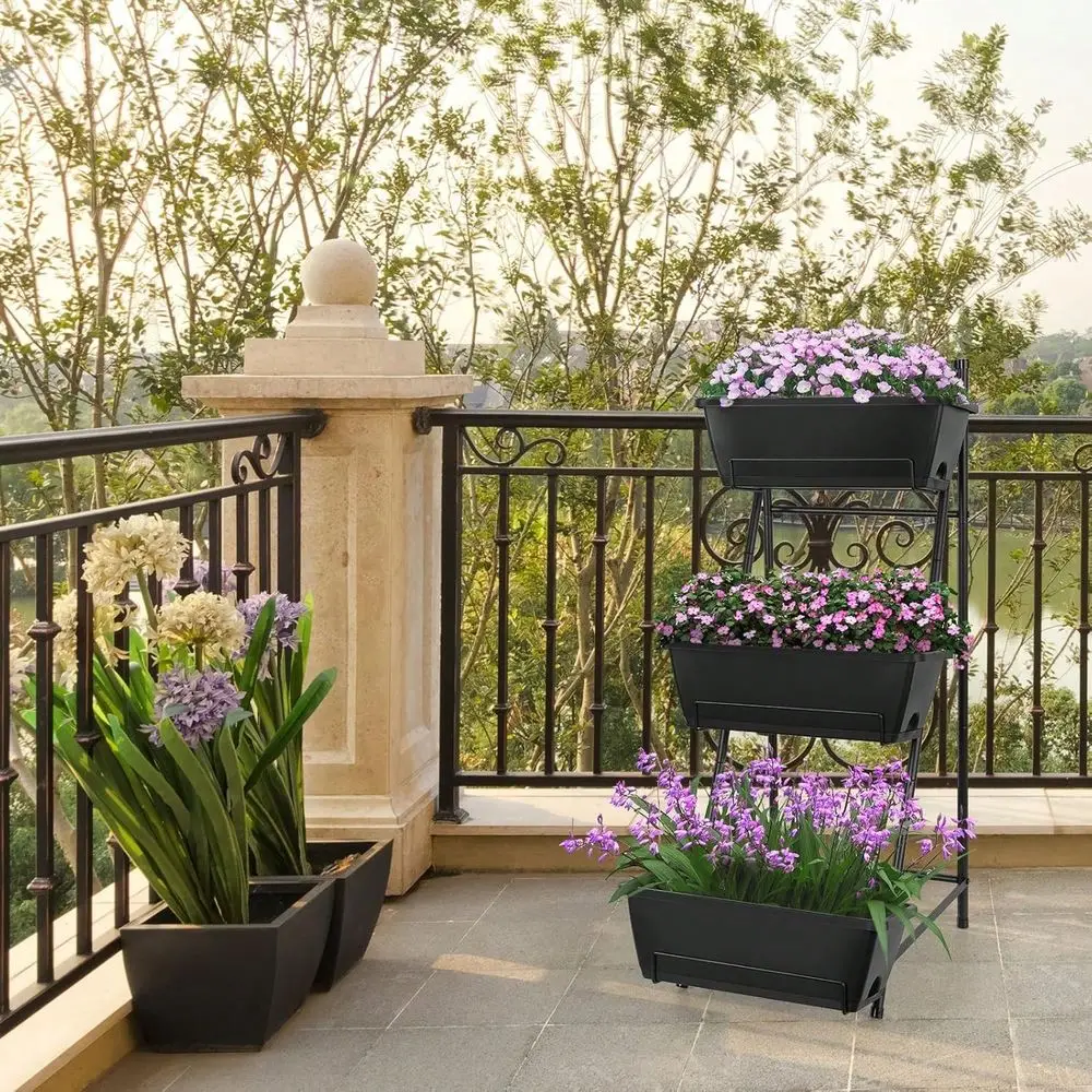

Raised Garden Bed 3 Tier Elevated Garden Planters Stand Up Garden Planter Box With Drainage Holes For Outdoor Indoor Plants Her