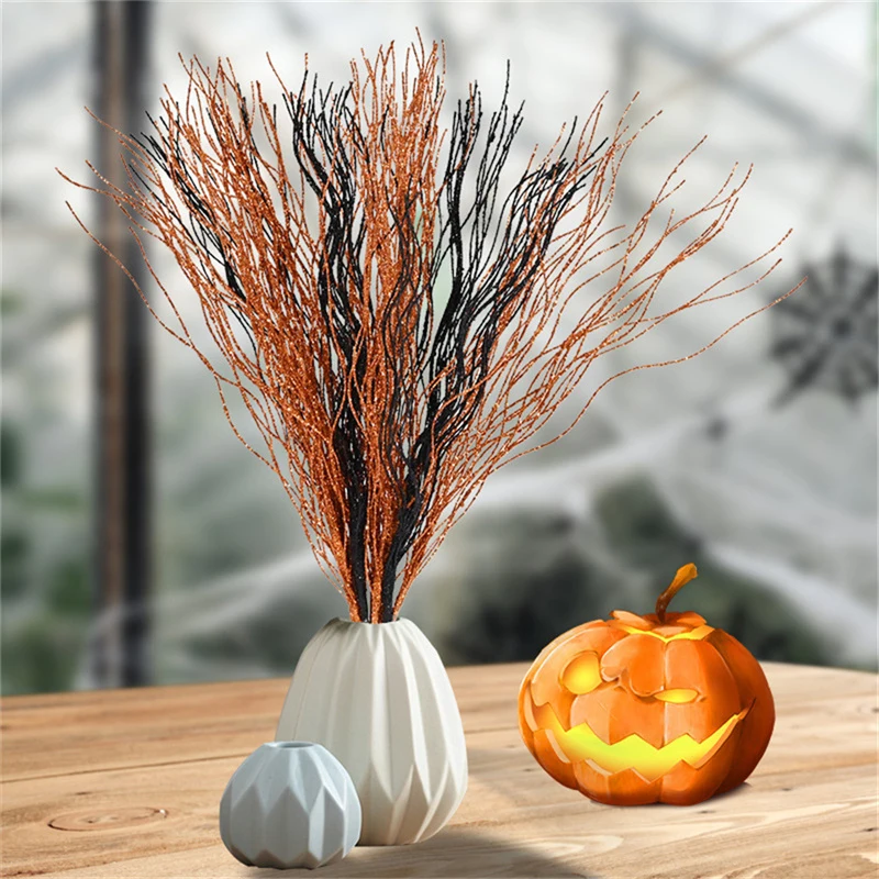 Artificial Gold Powder Orange Black Berries Halloween Decoration Flower Creative Minimalist Household Fake Flowers Party Props image 2