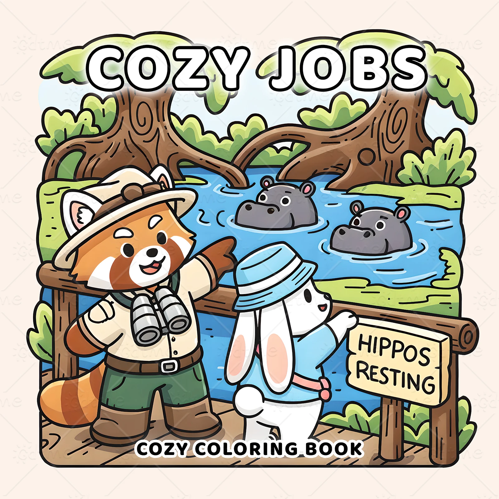COZY JOBS Libro de Colorear con Patrones Atrevidos y Fáciles para Adultos, Lindo Libro de Dibujo, Regalo Perfecto para Fiestas y Cumpleaños