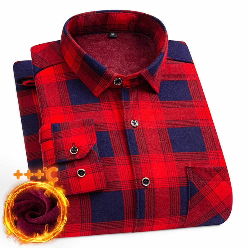 

Мужская рубашка с длинным рукавом, утепленная теплая двухсторонняя бархатная куртка для отдыха, не нуждается в глажке, высокого качества, на осень и зиму