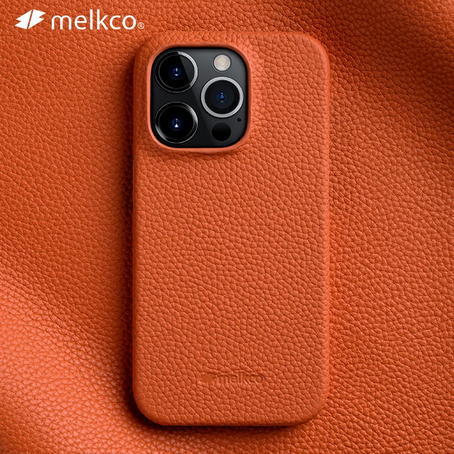 

Melkco Premium Genuine Leather Case for iPhone 16 15 14 Pro Max 12 13 Luxury Business Fashion Cowhide Phone Armor Back Cover