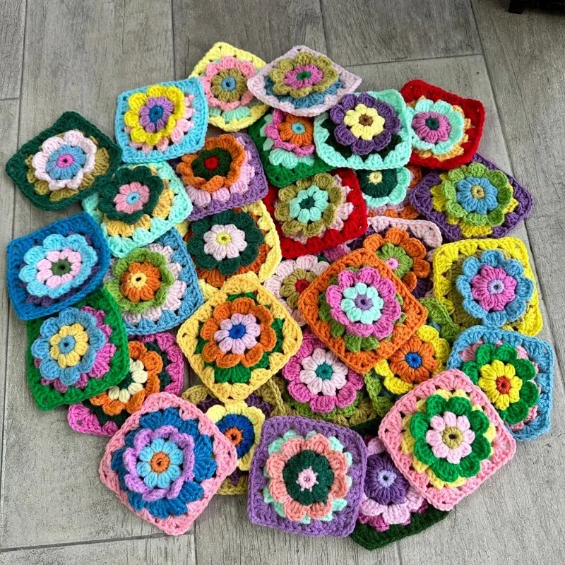 Top Quality Random Colors Colorful Handmade Crochet Table Place Mat Pad Cloth Cup Doily Coffee Coaster Christmas Flower Placemat
