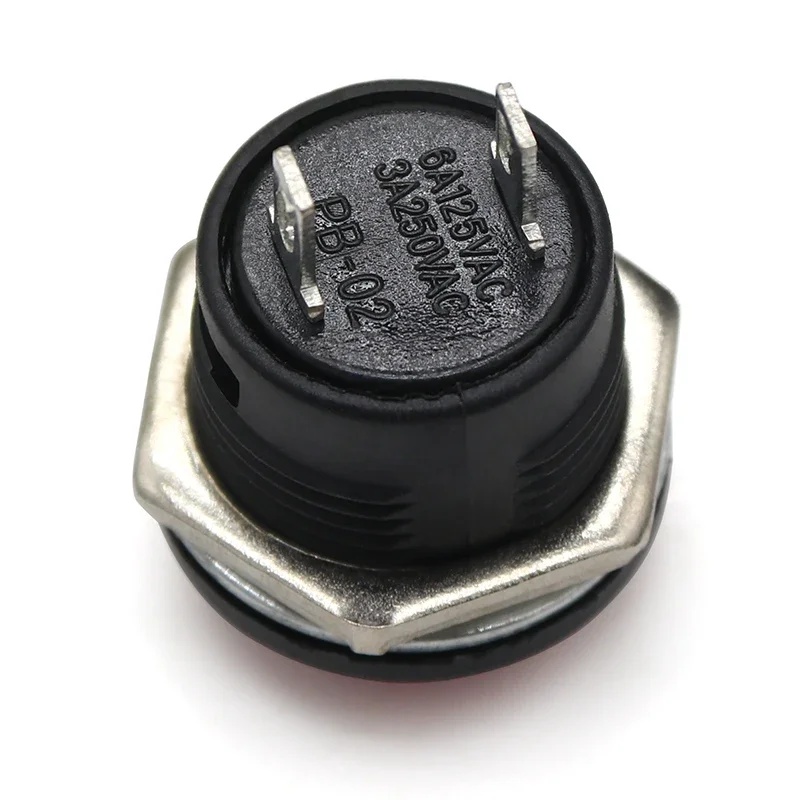 10Pcs Momentary Push Button Chuyển 16Mm Momentary 6A/125VAC 3A/250VAC Vòng Thiết Bị Chuyển Mạch R13-507 Màu Đỏ Đen màu Xanh Lá Cây Màu Trắng Xanh