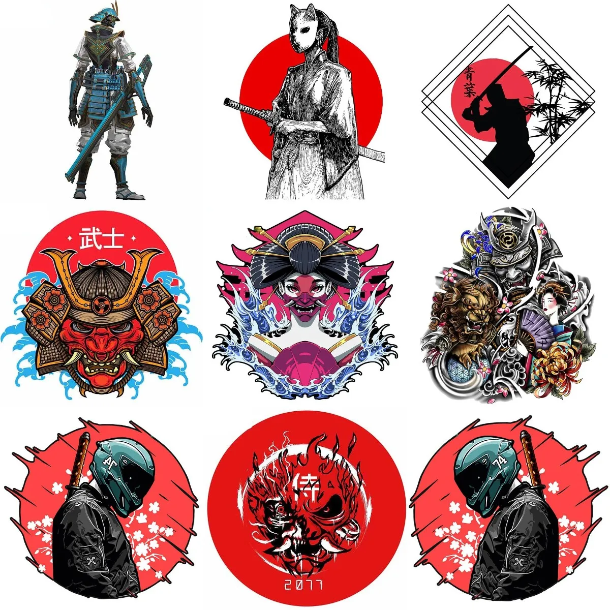 

Ghost Samurai Mask Warrior PVC Stickers for Decorate Motorcycle Truck Window Camper Off-road Car Van Wall Room Covered Scratch