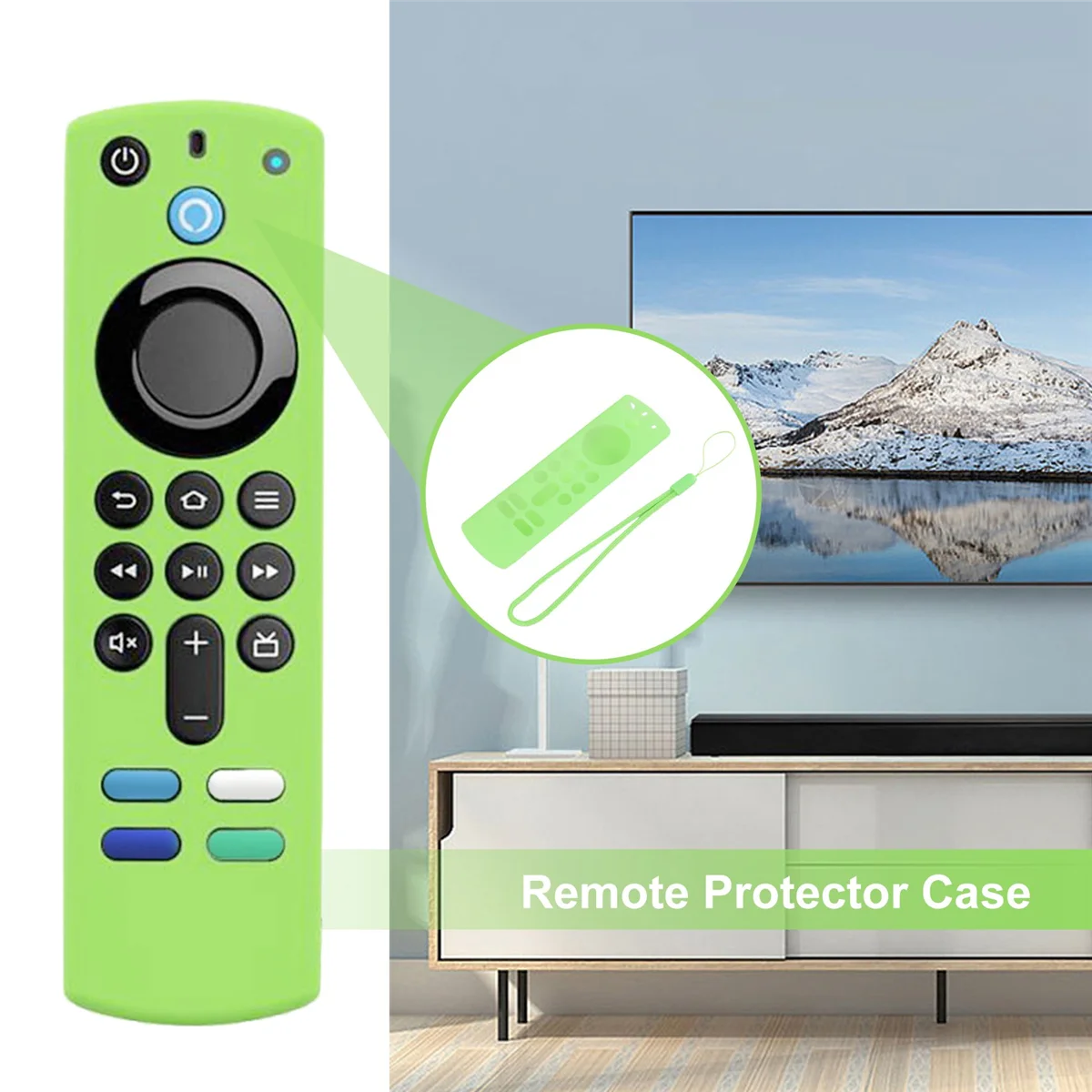AU35 Silicone Remote Control Cover for Fire TV Stick 4K 3Rd Gen 3Rd Generation Anti-Slip Remote Protector Case(Green)