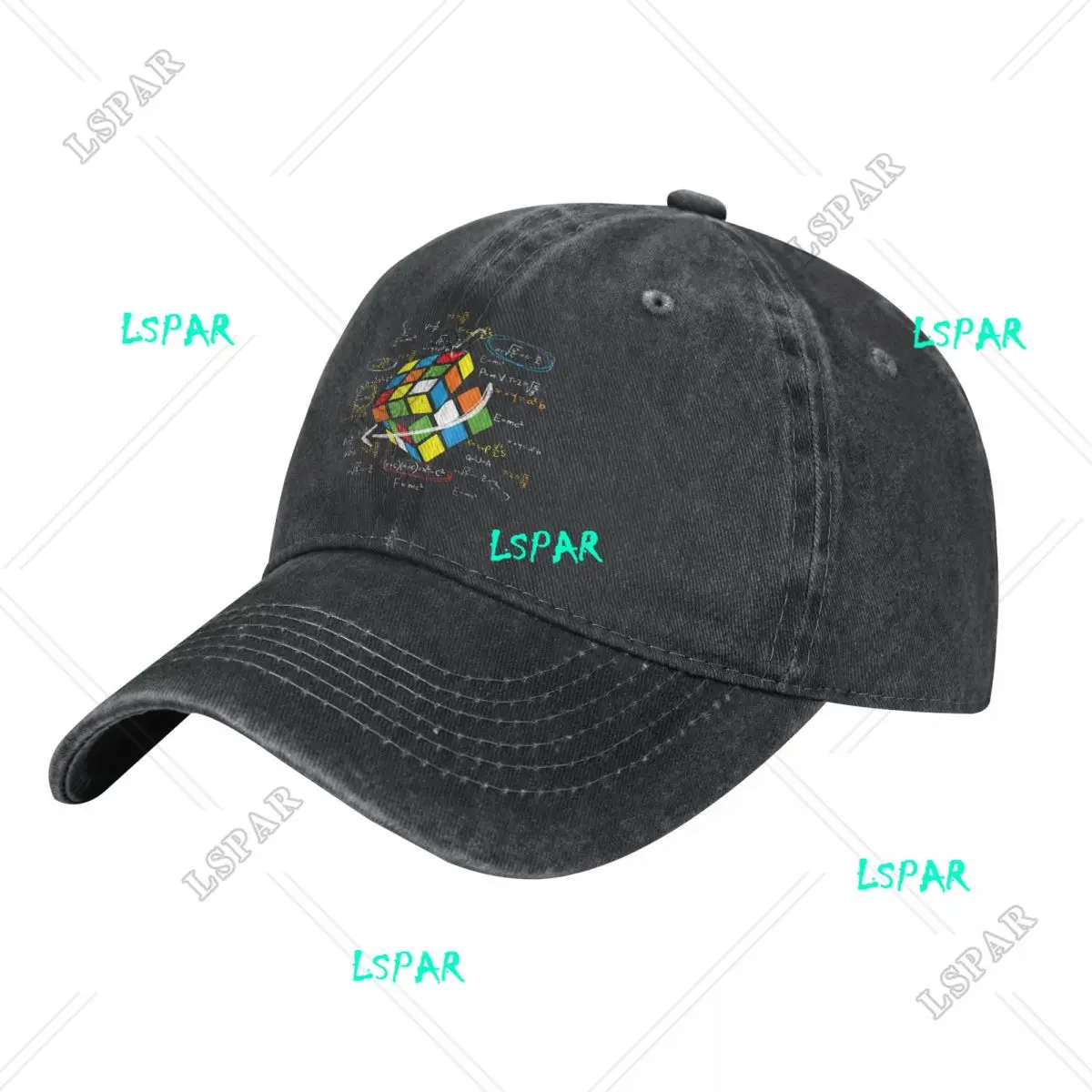 Math Rubik Rubics Washed Baseball Cap Player Cube Casual Trucker Hat Spring Men Women Hiking Fishing Design Baseball Caps