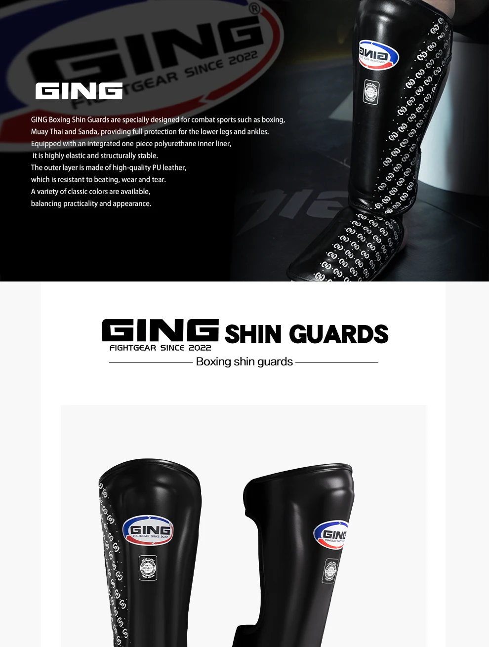 Boxen Beinschutz Muay Thai Knöchelschutz MMA Kickboxen Schienbeinschoner Verstärkte Sparring-Kampfausrüstung Knöchelschützende Leggings – Detail 2