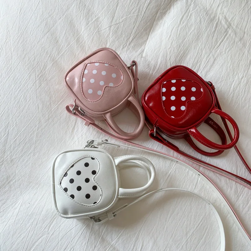 

2025 New! Polka Dot Love Parent-child Bag Cute Children and Girls Portable Accessories Crossbody Lipstick Bag for Women
