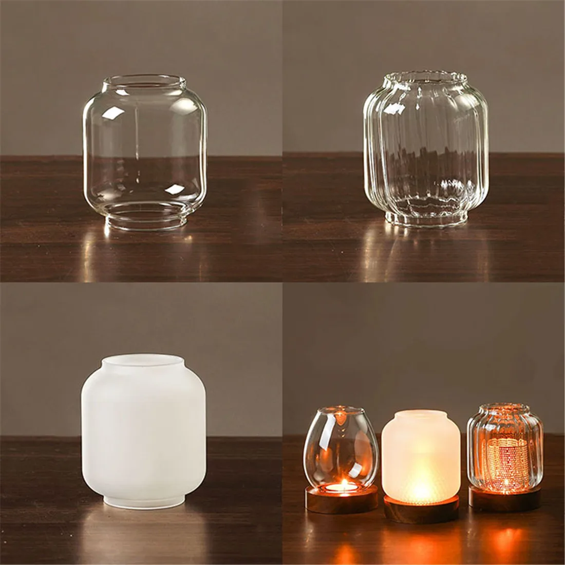 

Clear Frost Glass Candle Holders, Aromatherapy Lamp Shade Tealight Cover for Birthday Christmas Wedding Party Table Decoration