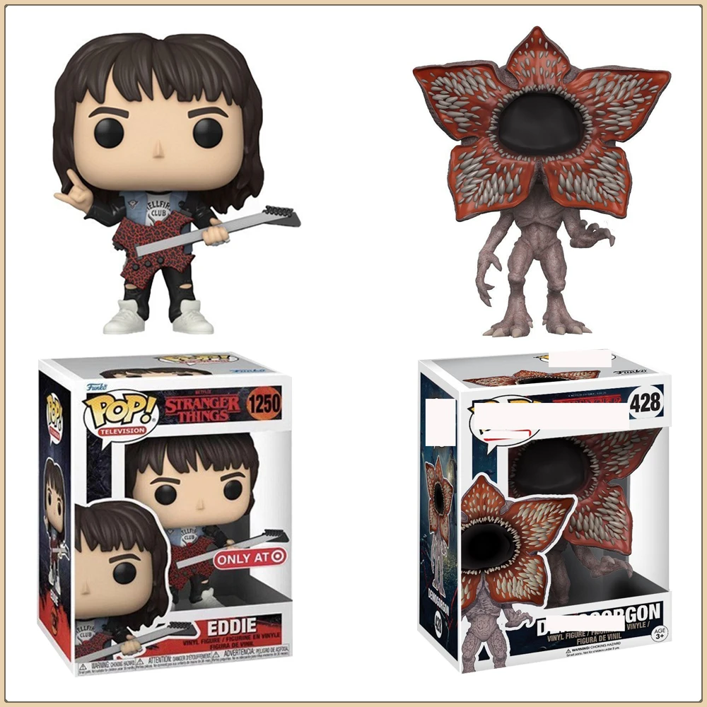 Funko Pop Stranger Things Action Figures Eddie Demogorgon Fantasy Horror American TV Series Characters Doll Periphery Kid Gift