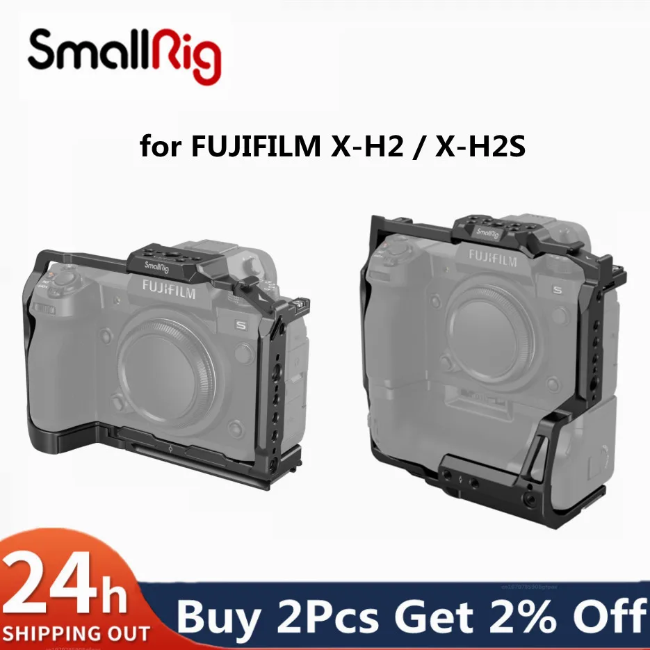 SmallRig Camera Cage Handheld Cage Kit for FUJIFILM X-H2 / X-H2S with FT-XH / VG-XH Battery Grip Bottom 3934 3933 3928 4097