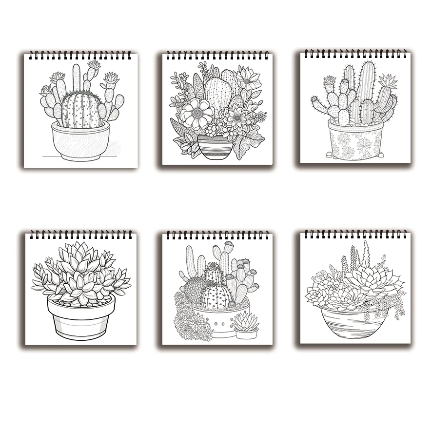 Coloring Book - 7.87x 7.87 inches 32 pages of plant coloring book - perfect gift for family or friends