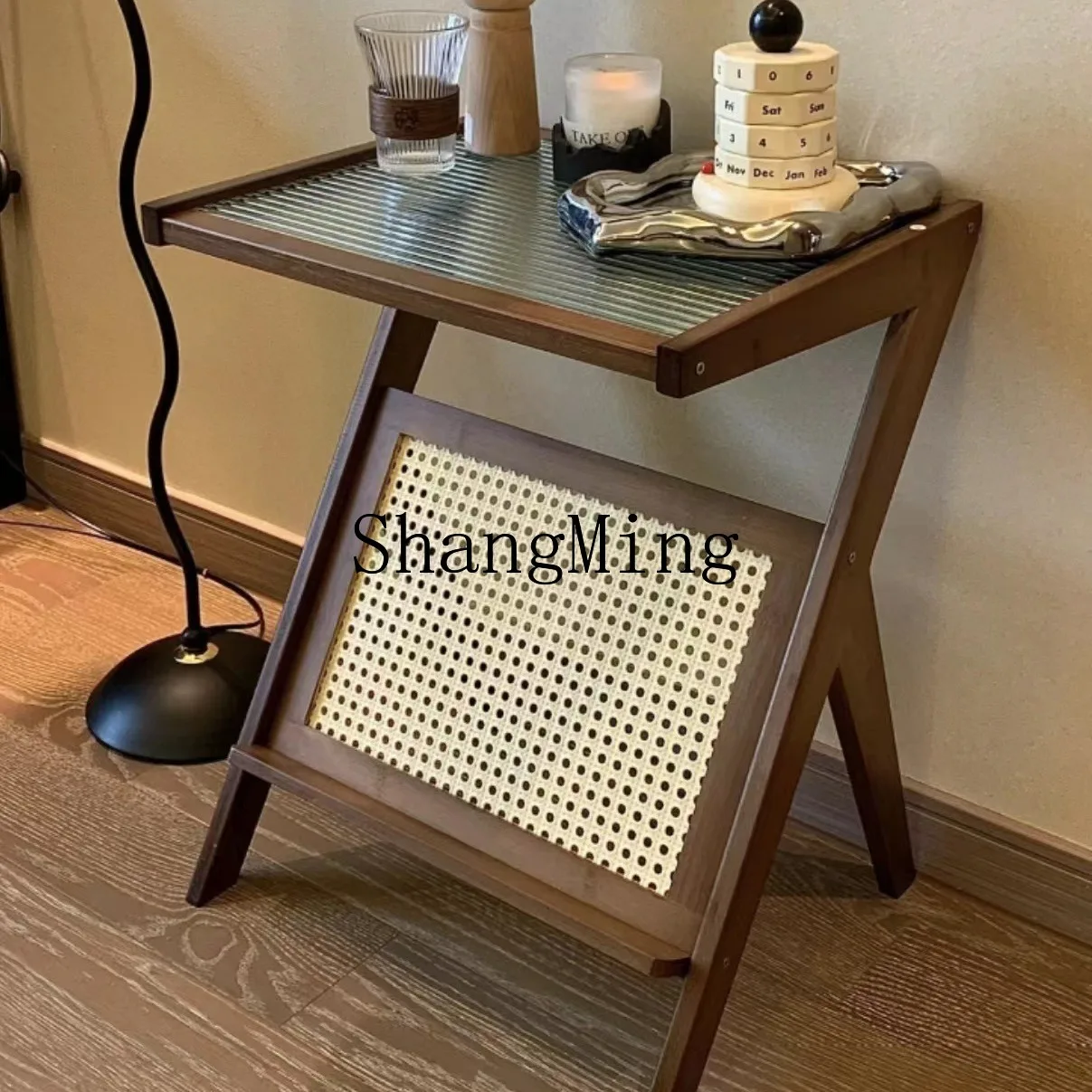 

FG good-looking bedside table sofa side cabinet Changhong glass small apartment round tea table