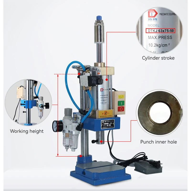 Piccola punzonatrice pneumatica tipo banco pressa pneumatica rivettatrice punzonatrice compressore completamente automatico