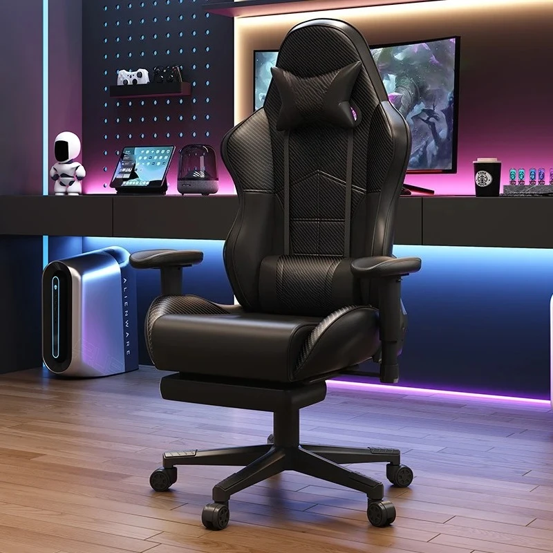 Recliner Rotatable Office Chair Ergonomic Modern. Wheels Solid Color Gaming Chair Durable Elastic Silla Gamer Chair Furniture