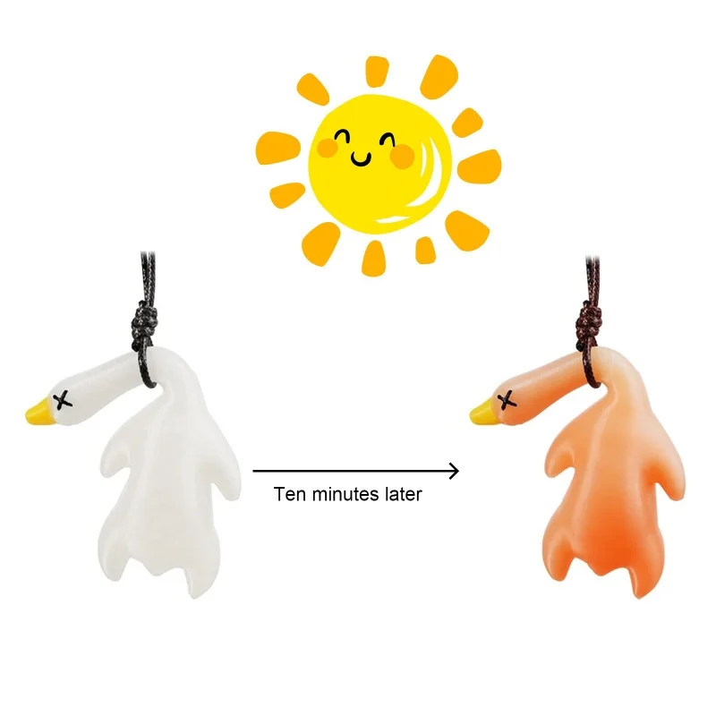 Hot Color Change Duck Keychain Beijing Roast Duck Keyring Bag Pendant Funny Car Ornament Decoration Rear View Mirror Accessories