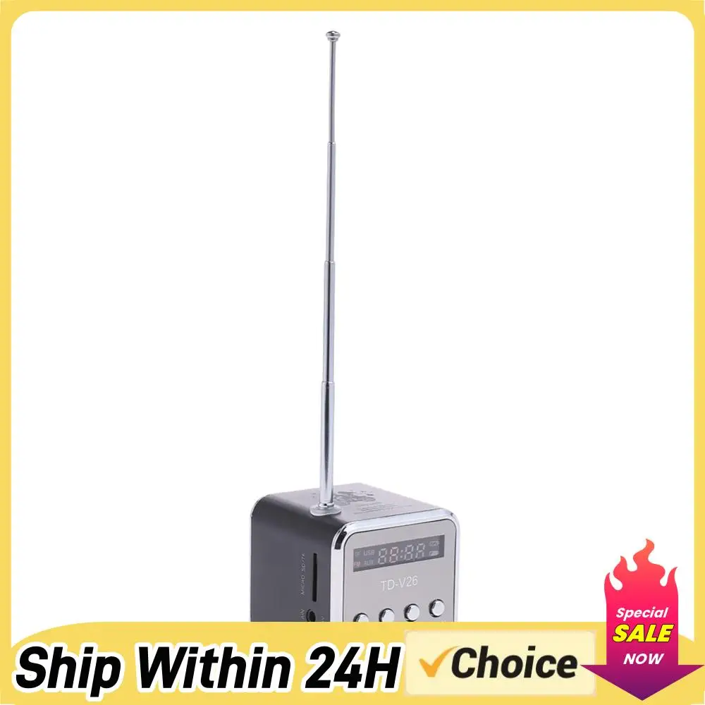 Portable TD-V26 Digital FM Radio Speaker Mini FM Radio Receiver /LCD Display Stereo Loudspeaker Support TF Card