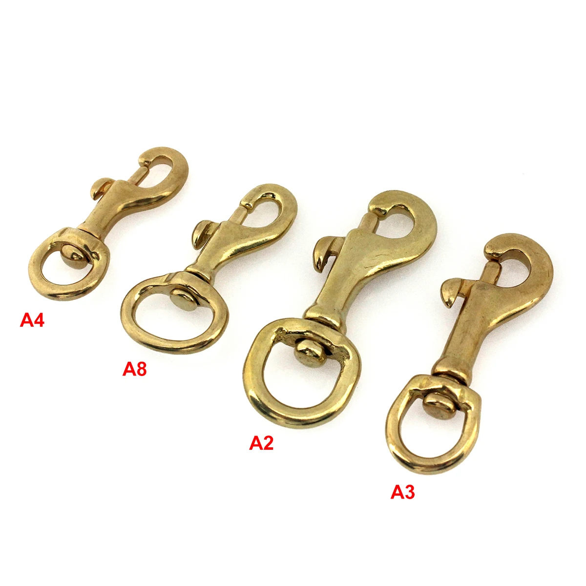 1piece Solid Brass Trigger Swivel Eye Bolt Snap Hook For webbing Leather Craft Bag Strap Belt Hook Clasp Pet Dog Leash Clip