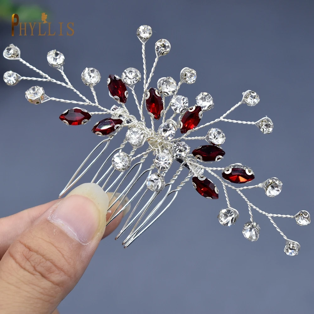 A462 Bruids Haar Kam Kleurrijke Rhinestone Tiara Bruiloft Haar Accessoires Voor Vrouwen Party Bruid Hoofddeksel Gift Hot Koop Hoofdtooi