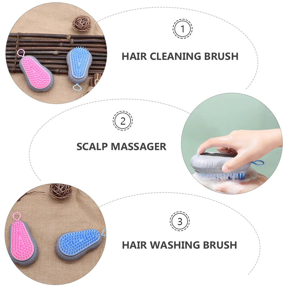 

2Pcs Hair Washing Comb Scalp Massage Comb Deep Cleaning Head Cleaner Shampoo Brush Smooth Surface Durable Plastic