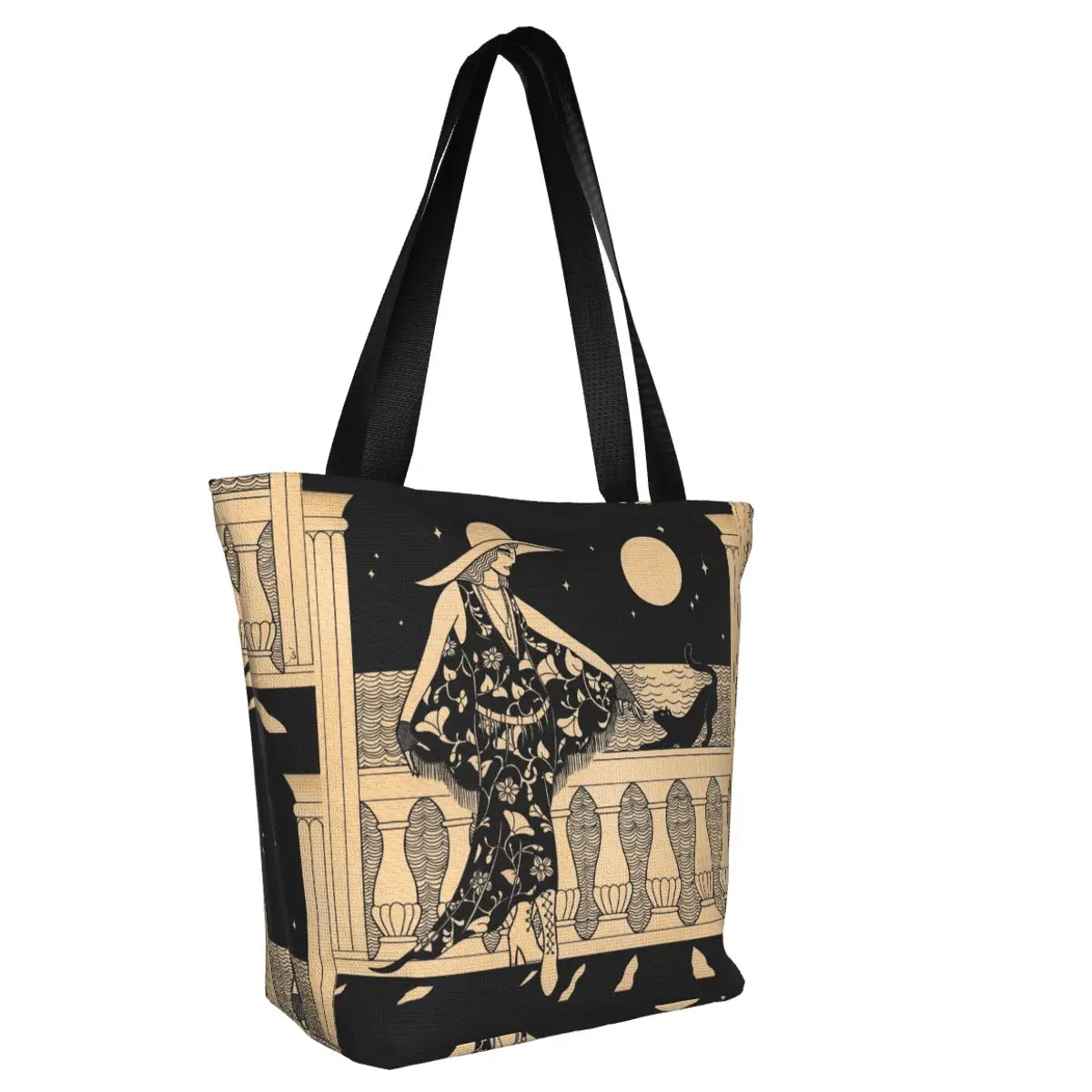 Rhiannon Magic Shopper Bag Black Cat Shopping Bags Woman Work Cloth Xmas Gift Tote Bag Cool Graphic Design Handbags