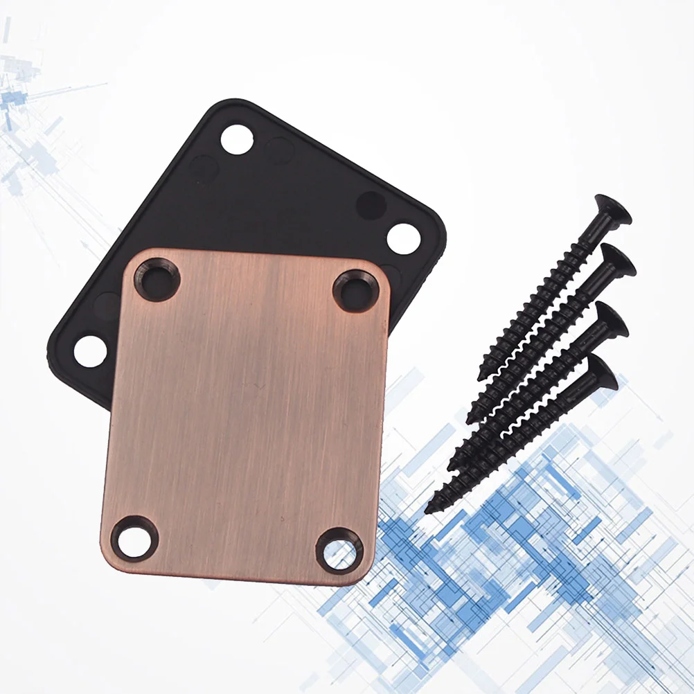 

2pcs GV115 Electric Guitar Neck Plate Bass Guitar Neck Strength Connecting Board Joint Plate with 4 Screws