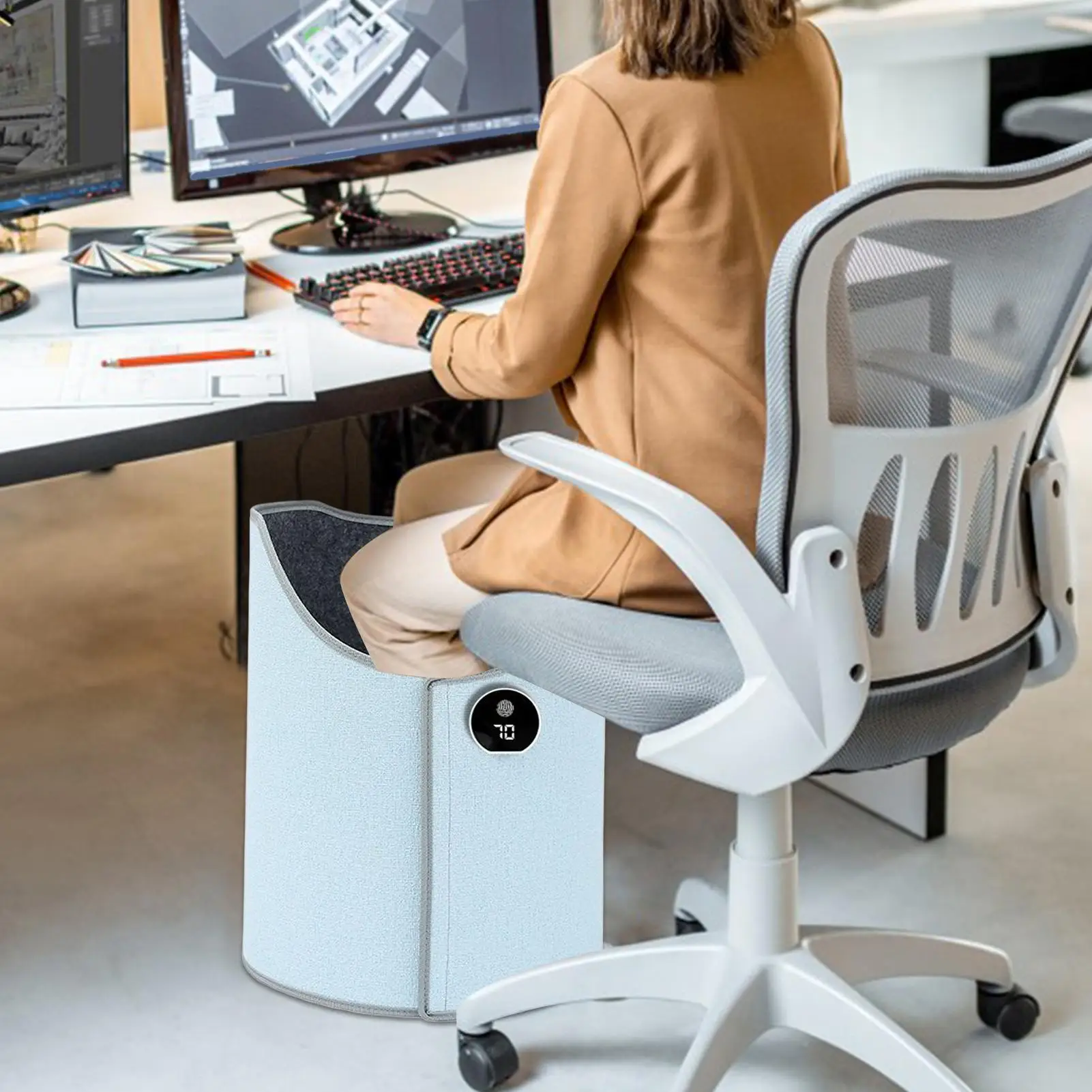 

Leg Heater Under Desk Adjustable Ergonomic Wrap Under The Desk Leg Warmer For Travel Space Indoor Office Room Rest Camping Home