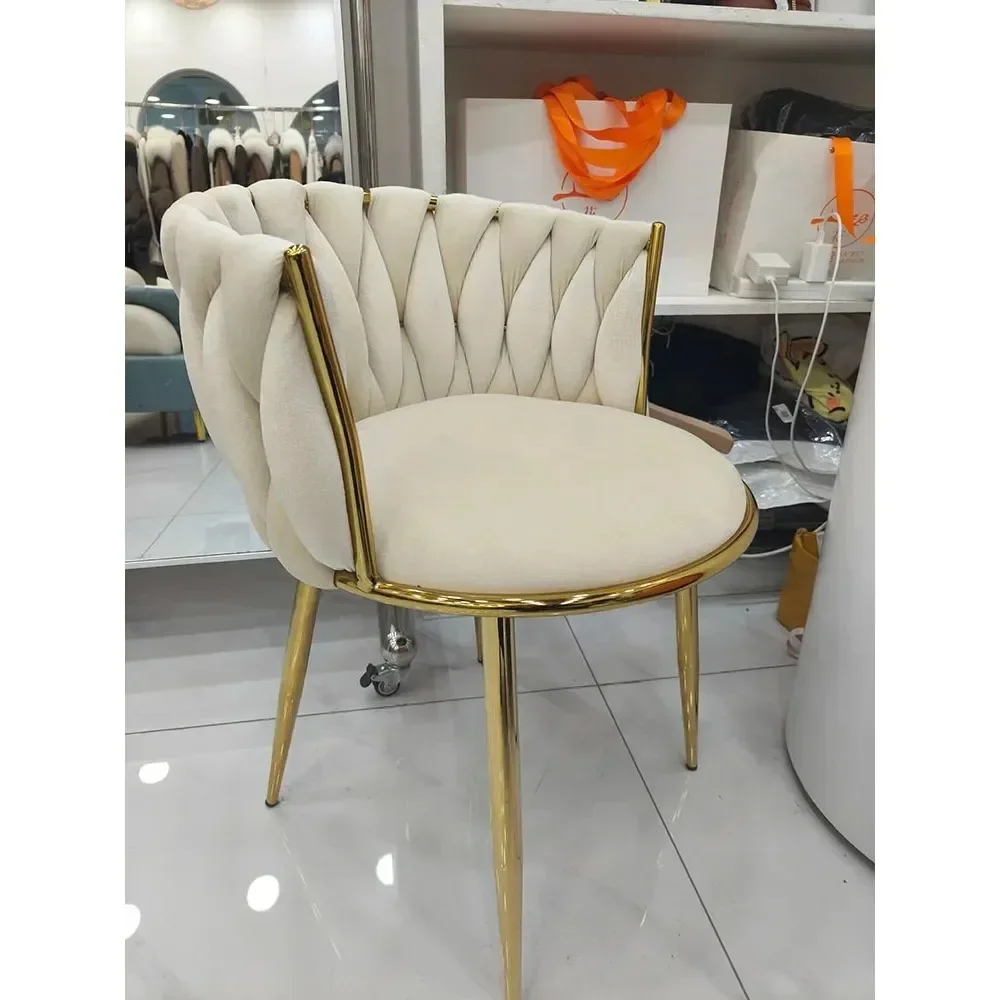 Luxury Makeup Chairs Home Living Room Dining Chair Backrest Bedroom Dressing Table Stools Furniture Nail Beauty Stool Customized