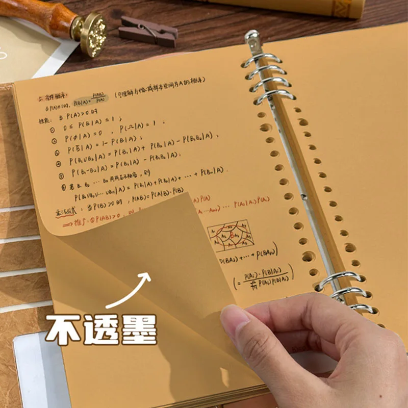 A5 Notizbuch aus Kraftpapier, Retro-Handbuch, Multifunktionales Journal für Studenten, Büro und den täglichen Gebrauch – Detail 5