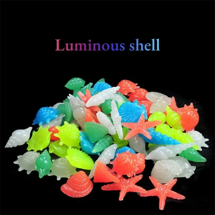 Concha luminosa artificial fluorescente, probablemente mezcla de acuarios, playa, conchas náuticas DIY, mezcla a granel, aproximadamente 100g de concha de mar