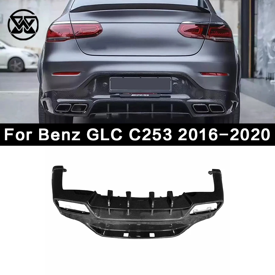 

Car Rear Bumper Lip Spoiler Splitter For Benz C Class AMG W205 C43 C63 C200 C220 C260L IMP Style Car Rear Lip Diffuser Upgrade