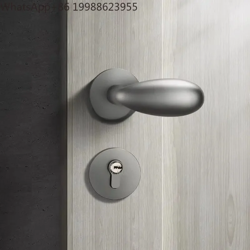 Zinc alloy egg-shaped door handle gold and silver door lock suitable for indoor bedrooms children's rooms oval-shaped lockset