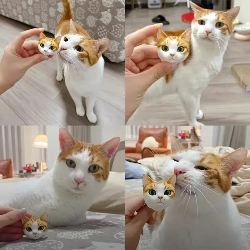 3D Dimensional Pet Cat Portrait Pet Customized Refrigerator Magnet Car Aromatherapy Cat And Dog Memorial Plaster Portrait Gift
