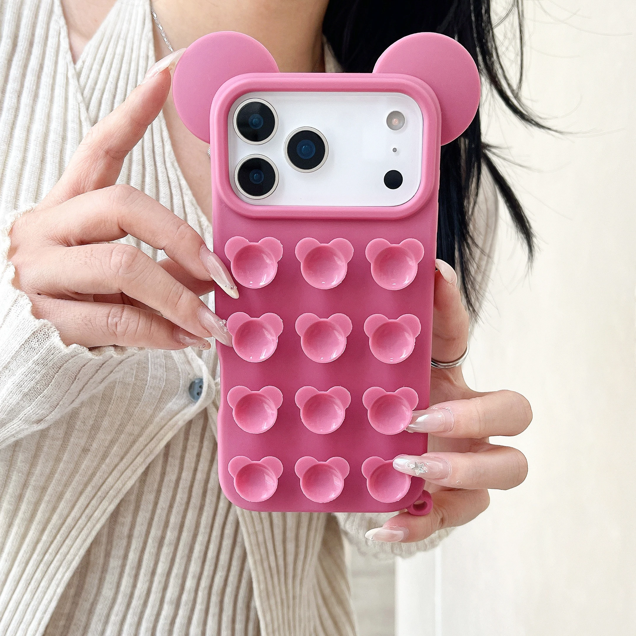 Silikon-Saugnapf-Handyhülle für iPhone 17, 16, 15, 14, 13, Pro Max 17, Pro, Freisprecheinrichtung, starker Griff, Halter-Abdeckung für Selfies Video