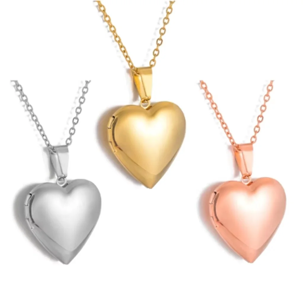 Custom Personalized Heart Birth Flower Locket Necklace for Women Stainless Steel Photo Locket Engraved Name Picture Jewelry Gift