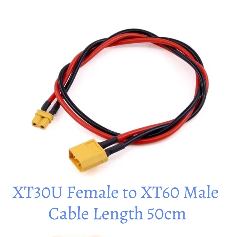 XT30 to XT60 Adapter Cable Male-to-Female Converter 16AWG Silicone Wire RC Model Power Charger Cable