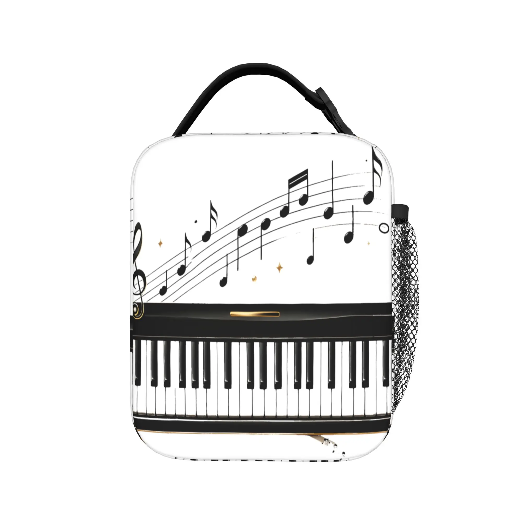 Beat It Michael Jackson piano Lunch Bag  Travel Lunch Box For Women Kawaii Designer Thermal Lunch Bags Oxford Zipper Cooler Bag