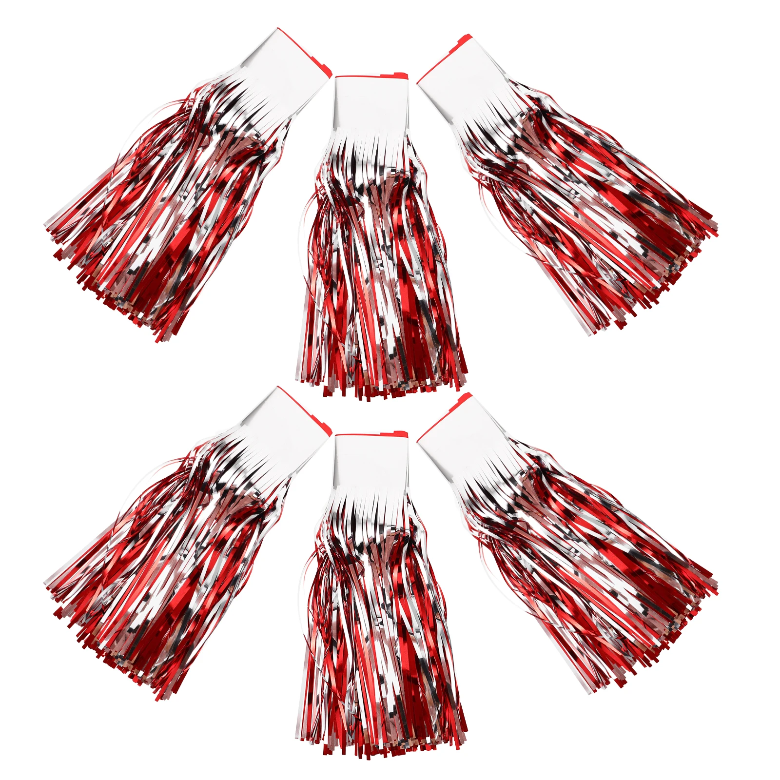 6개 레드 포일 프린지 커튼 배경막 두꺼운 실크 틴셀 스트리머 생일 웨딩 파티 포토 부스 카니발 장식용