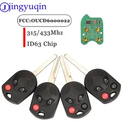 Jingyuqin per Ford Edge Escape Freestyle 2007 - 2009 Remote Car Key Fob OUCD6000022 315/433Mhz ID63 Chip 3/4 pulsanti