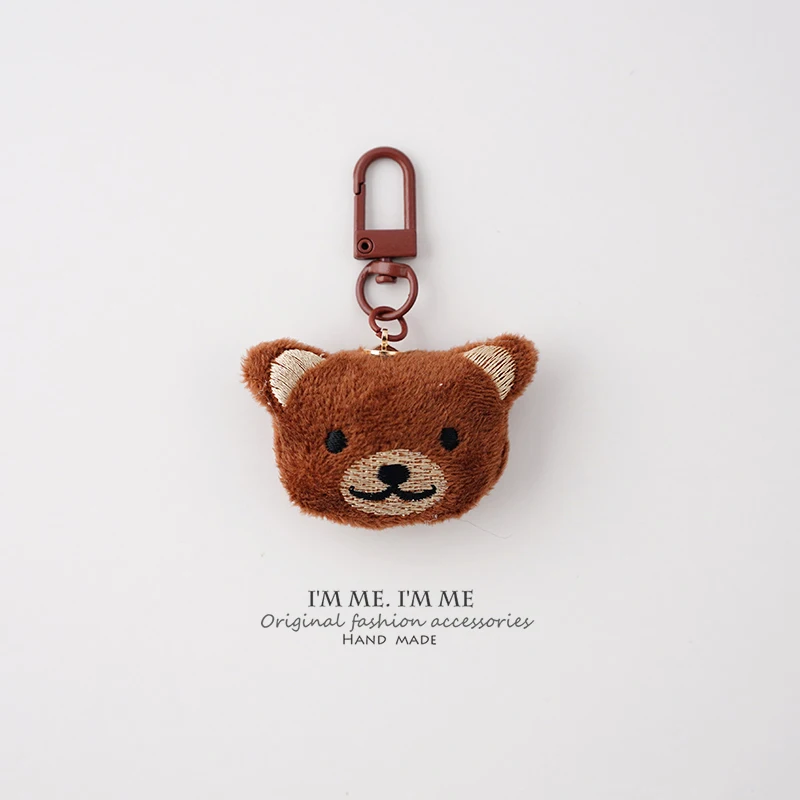 Cute Plush Bear Keyring For Women Girls Cartoon Rabbit Kawaii Keychain Unique Design Car Keys Chains