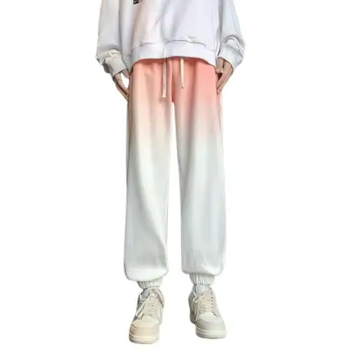 

Teenage adient Sweatpants Men's New Ice Silk Couple High Casual Pants Sports Cuffed Loose Fit Casual Trousers for Youth