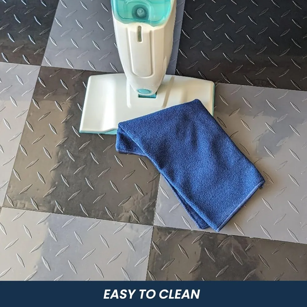 Rutschfeste 12x12 ineinandergreifende Garagenbodenfliesen aus Kunststoff zur Organisation und Aufbewahrung, Snap-Together-Design