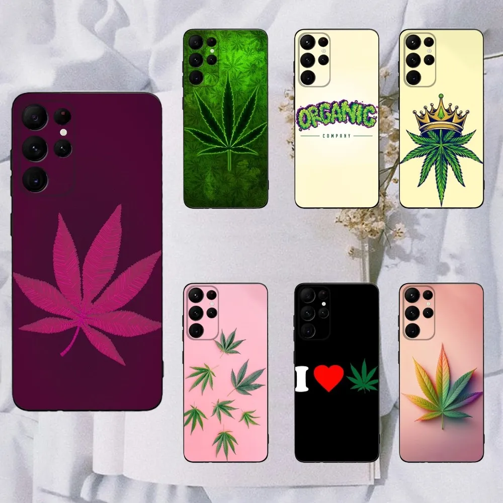 

Weed Leaf Fashion Phone Case For Samsung Galaxy A20,A21s,A22,A31,A32,A52,A53,A72,73,A80,A91 Soft Black Cover