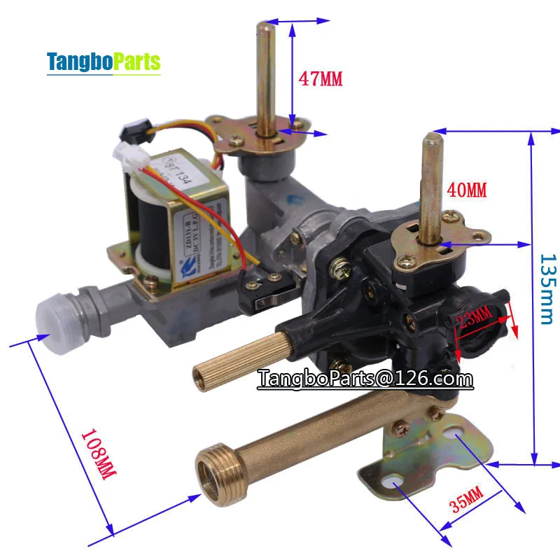 LPG NG 8L Gas Water Heater Fittings 3V 24V Solenoid Valve Water Vapor Linkage Valve Assembly For Macro 8L2 8P2 8M3